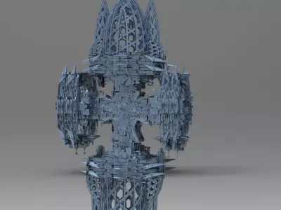 Covenant Cross Tower  Low-poly 3D model