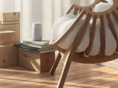 Shell Chair interior scene 3D model