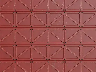 Red Metal Plate PBR Seamless Texture