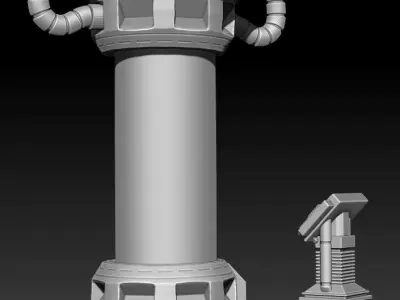 BactaTank pedestal with remote control 3D print model