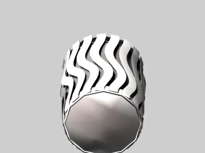 Aluminum circular cage type trash can Low-poly 3D model