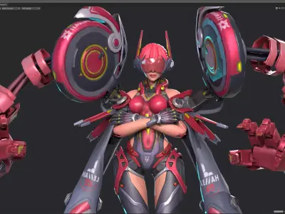Mecha Queen Low-poly 3D model