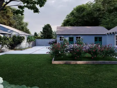 3D Exterior Scene 3D model design garden and landscape  3D model