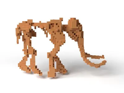 MammothSkeleton Minecraft Voxel Low-poly 3D model