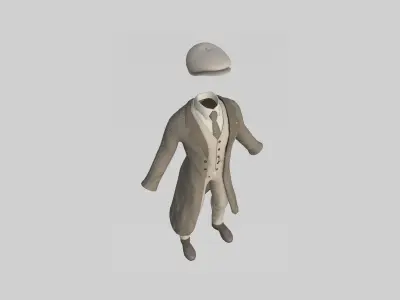 Gentleman Outfit 05 Light Brown - Character Design Fashion Low-poly 3D model