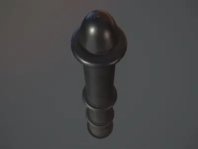 Barrier Bollard pack 5 Black v1 Low-poly 3D model