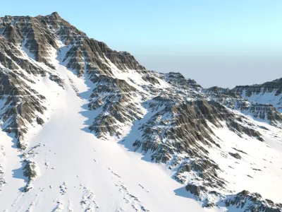 Snowy Mountain Terrain 2 3D model