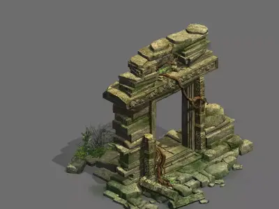 Kashayana Buddha in the ruins of the forest 3 3D model