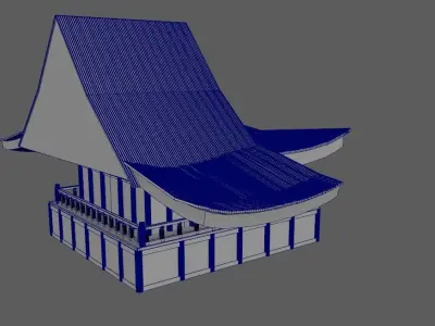 Japanese buildings Free low-poly 3D model