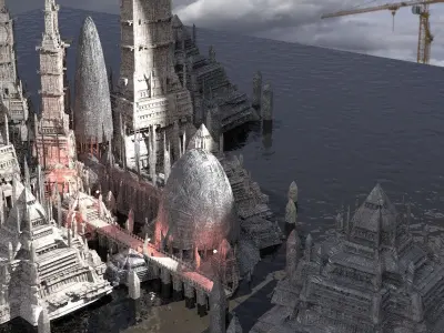 High palace Scifi Pharaohs structures 3D model