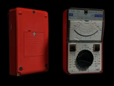 Electronic Voltage Meter Hand Survey Device Sci Fi Electricity Low-poly 3D model