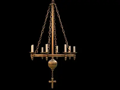 church candle ceiling light2 3D model