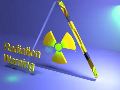 Radiation warning icon Glass and plastic Free low-poly 3D model
