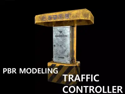  Korea Traffic controller Low-poly 3D model