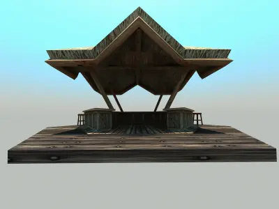 Beach bar - Low poly Low-poly 3D model