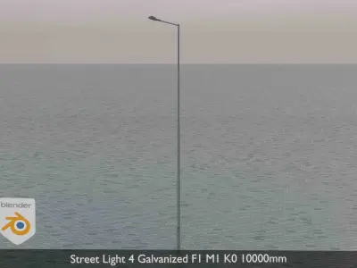 Street Light 4 Galvanized F1 M1 K0 10000mm Low-poly 3D model