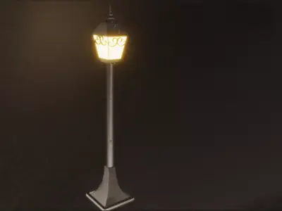 Street Lamp Low-poly 3D model 18