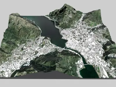 Cityscape Lecco and Valmadrera Italy 3D model