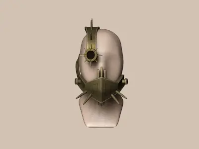 Steampunk Face Mask - SciFi Character Design Low-poly 3D model