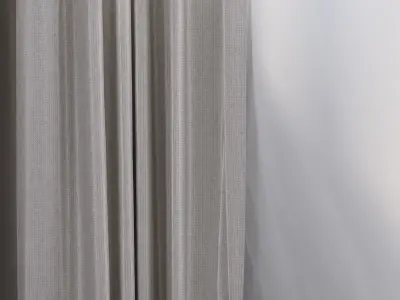 Curtain and tulle in the wind No 1 3D model