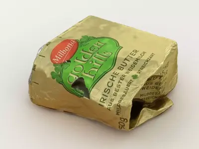 Butter gold wrapper 3D model