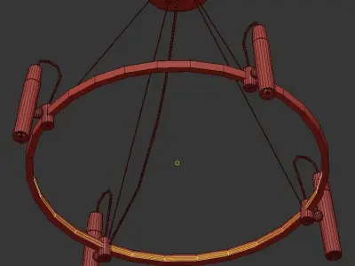 BECKY chandelier with four lights 3D model