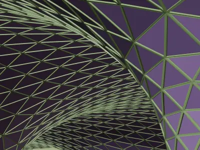 Airport Terminal With Parametric Roof  3D model