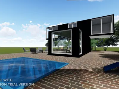 Ddublex t shape house 3D model