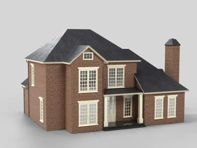 British House Design 13T4  Low-poly 3D model