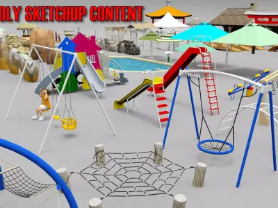 Parks and Gardens  Low-poly 3D model