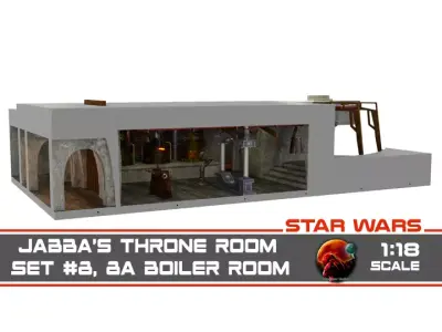 Jabbas Throne Room - Boiler Room - Complete set 1-18 scale 3D Model Pack