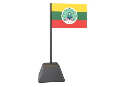 Flag of the State of Burma 1943 v1 001 Low-poly 3D model