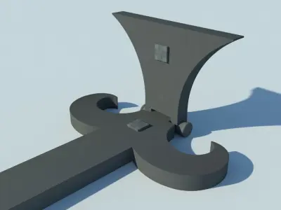 Medieval Door Hinge 3D model
