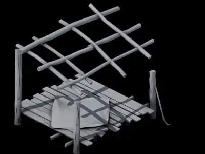 Game Building - Cottages 011 3D model