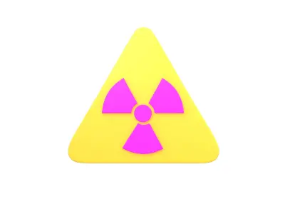 Radiation Symbol v2 003 Low-poly 3D model