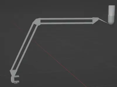 Microphone arm with light Free 3D model