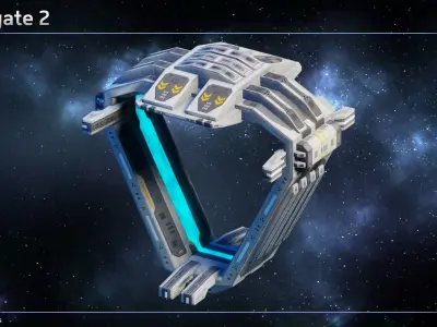 Spaceship Jumpgates II Low-poly 3D model