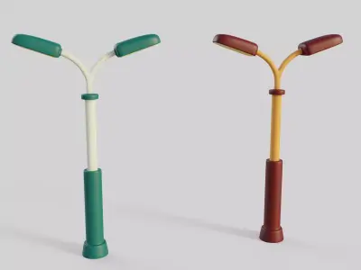Cartoon Street Light 10 Low-poly 3D model