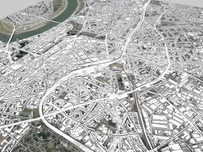 Cityscape Dusseldorf  Germany 3D model