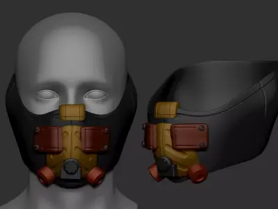 gas mask combat helmet high poly sculpt 3d printable  3D model