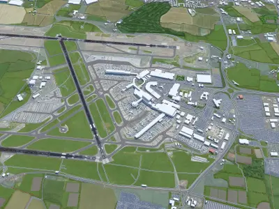 Dublin Airport  15km Low-poly 3D model