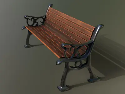 Garden Chair Bench 3D model