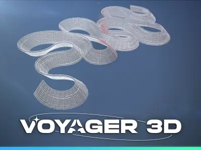 Ribbon Cable 95cm Black Low-poly 3D model