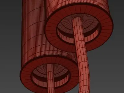 Brass Blue Glass Tube Chandelier by Hans Agne Jakobsson 3D model