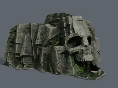 Skull Rock Low-poly 3D model 15
