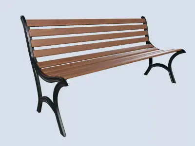 Street bench low poly pbr game ready Low-poly 3D model order