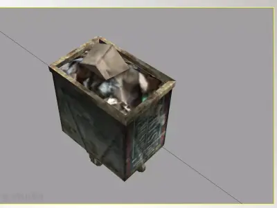 Lowpoly garbage dumpster Low-poly 3D model