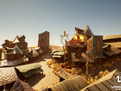 Stylized Farm Low-poly 3D model