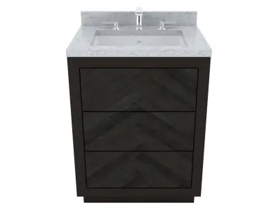 Restoration Hardware- Herringbone Vanity Cabinet-004 3D model