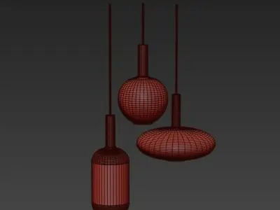 Collect lighting brass and ellipse suspension pendant light 3D model purchase